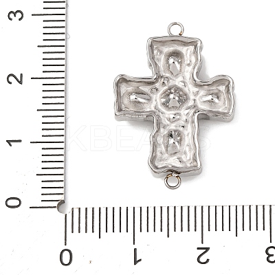 304 Stainless Steel Pave Cubic Zirconia Connector Charms STAS-P421-03P-1