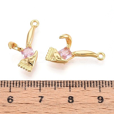 Brass Micro Pave Cubic Zirconia Pendants KK-N263-96B-G-1