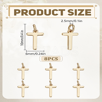 8Pcs Brass Charms KK-LP0001-85T-1