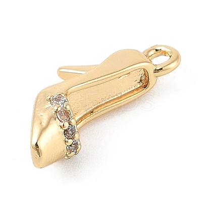 Brass Micro Pave Clear Cubic Zirconia Pendants KK-R219-34A-G-1