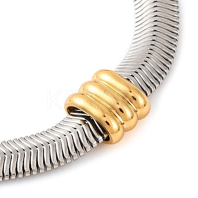 304 Stainless Steel Flat Snake Chain Bracelets for Women BJEW-G711-06GP-1