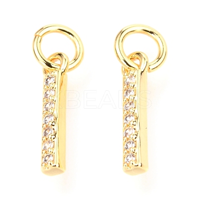 Brass Micro Pave Cubic Zirconia Charms ZIRC-O037-03G-1