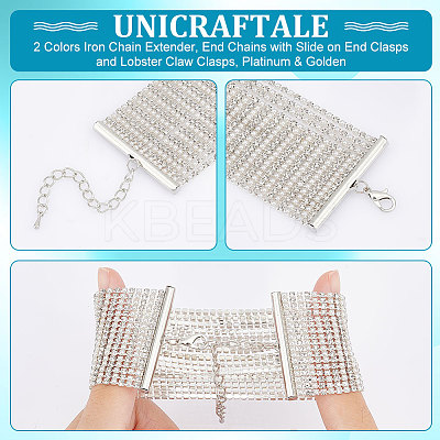 20Pcs 2 Colors Iron Chain Extender IFIN-UN0001-09-1