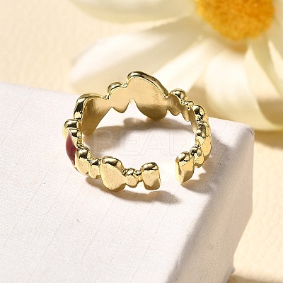 Brass Enamel Cuff Rings for Women LS-RJEW-U040-01G-02-1