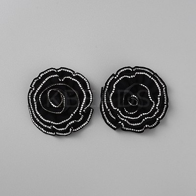 Flower Polyester Shoe Decoration AJEW-WH0348-632-1