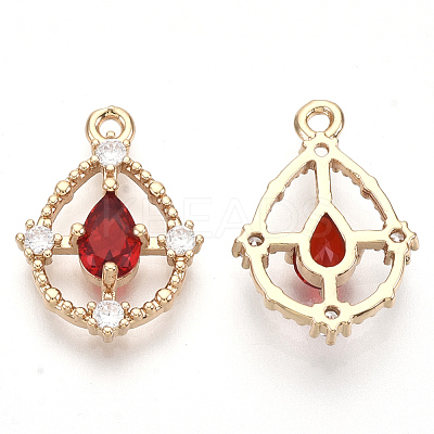 Golden Tone Brass Pendants X-GLAA-R212-10B-1