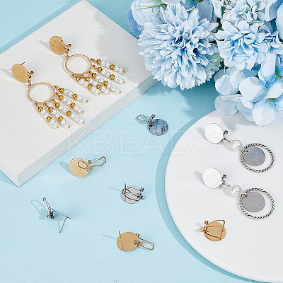 12Pcs 2 Colors 304 Stainless Steel Stud Earring Findings STAS-SP0001-89A-1