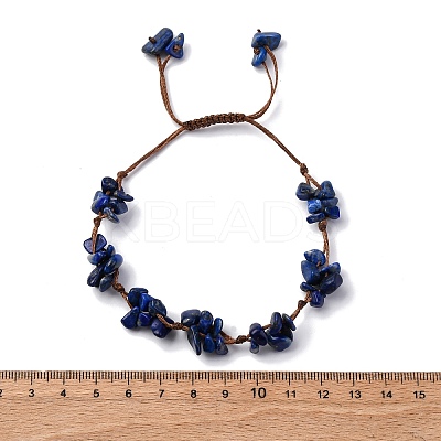 Adjustable Natural Lapis Lazuli Braided Bead Bracelets for Women BJEW-U035-02G-1
