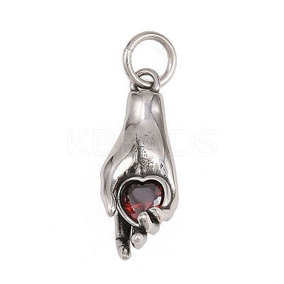 316 Surgical Stainless Steel with Cubic Zirconia Pendants STAS-Z165-08AS-01-1