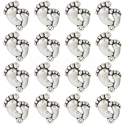 60Pcs Tibetan Style Alloy Footprint Pendants FIND-SC0007-43-1