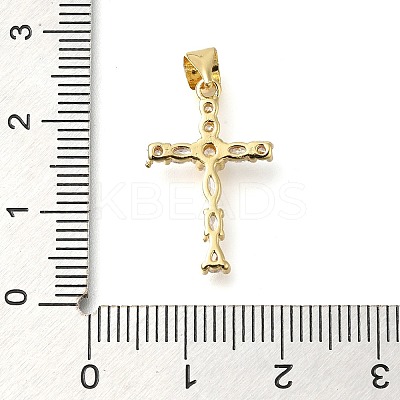 Brass Pave Clear Cubic Zirconia Pendants KK-M101-05G-04-1