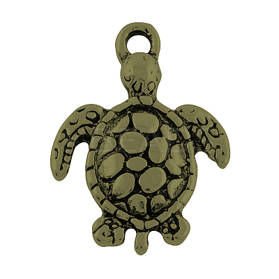 Tibetan Style Alloy Sea Turtle Pendants TIBEP-22101-AB-FF-1
