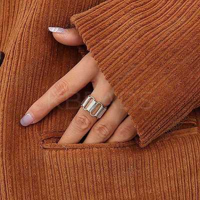 304 Stainless Steel Oval Link Chain Finger Rings FS-WG7F0BE-02-1
