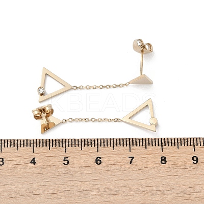 304 Stainless Steel Rhinestone Stud Earrings EJEW-Z089-17G-1