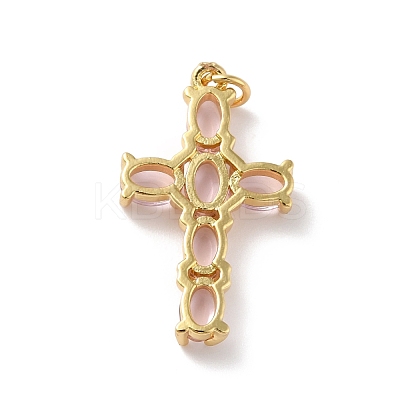Rack Plating Brass Micro Pave Cubic Zirconia Pendants X-KK-A160-02G-1