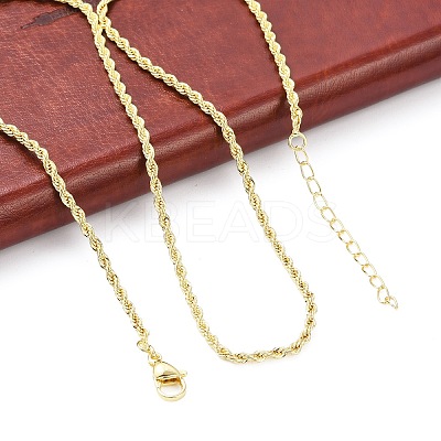Brass Twist Rope Chains Necklace for Women X-NJEW-P265-15G-1