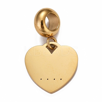 Ion Plating(IP) 304 Stainless Steel European Dangle Charms STAS-O097-09G-1