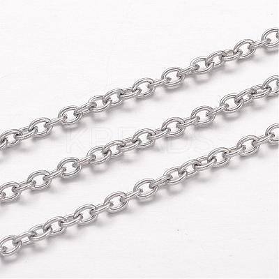 Tarnish Resistant 304 Stainless Steel Cable Chains CHS-K004-07P-0.6mm-1
