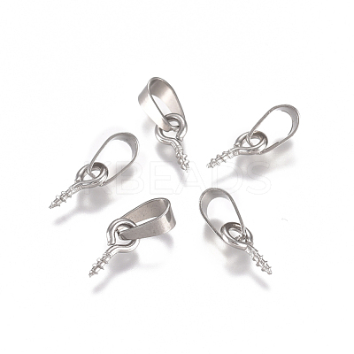 Tarnish Resistant 201 Stainless Steel Screw Eye Pin Peg Bails STAS-G225-07P-01-1