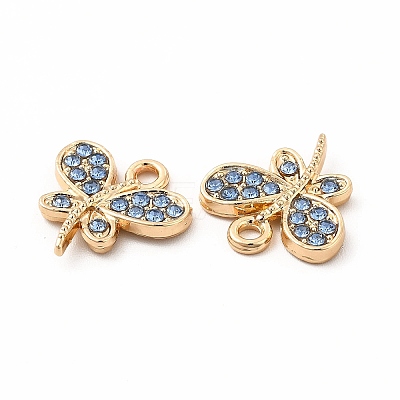 Rack Plating Eco-friendly Alloy Rhinestone Charms FIND-A025-13G-02-1