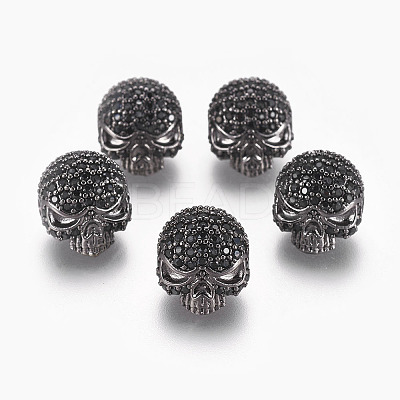 Brass Micro Pave Cubic Zirconia Beads LS-ZIRC-S053-YS040B-3-1