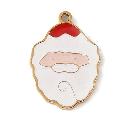 Christmas Theme Ion Plating(IP) 304 Stainless Steel Enamel Pendants STAS-Z083-07G-05-1
