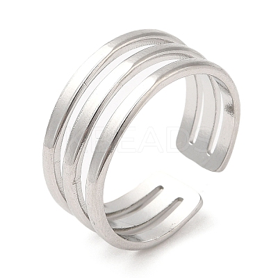 Non-Tarnish 304 Stainless Steel Open Cuff Rings LS-RJEW-K245-84P-1