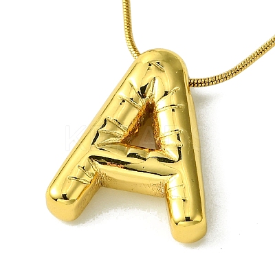 Ion Plating(IP) Initial Letter 304 Stainless Steel Pendant Necklace NJEW-R265-05G-A-1