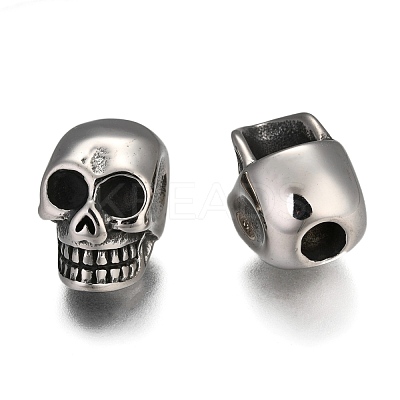 304 Stainless Steel European Beads STAS-F144-120AS-1