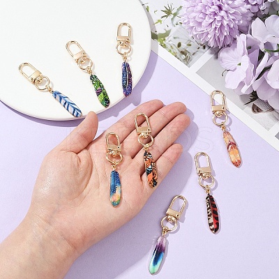 8Pcs 8 Styles Alloy Enamel Pendants Decorations KEYC-YW00183-1