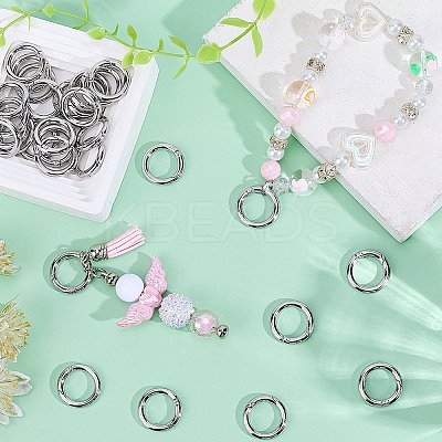 Zinc Alloy Spring Gate Rings FIND-SP0001-08B-1