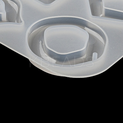 Square Teardrop Oval DIY Pendant Silicone Molds DIY-E072-04A-1