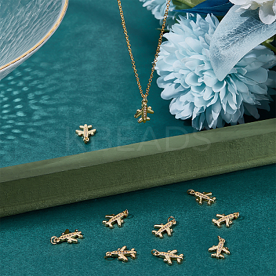 10Pcs Brass Micro Pave Clear Cubic Zirconia Pendants ZIRC-BBC0001-27-1