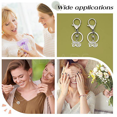 20Pcs 5 Style Mother's Day 201 Stainless Steel & 304 Stainless Steel Pendants STAS-PH0003-97-1