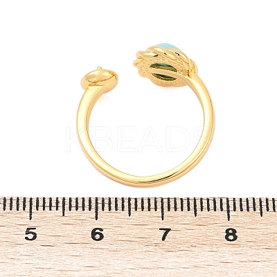 Brass Cuff Rings for Women KK-P302-22B-G-1