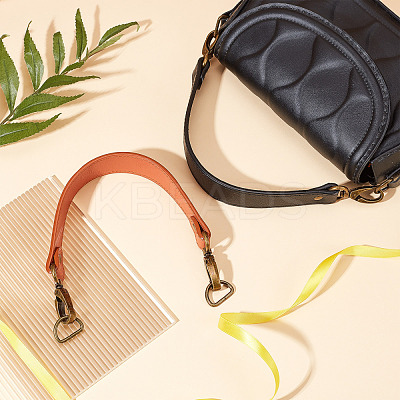 2Pcs 2 Colors PU Imitation Leather Bag Handles FIND-WR0005-71-1