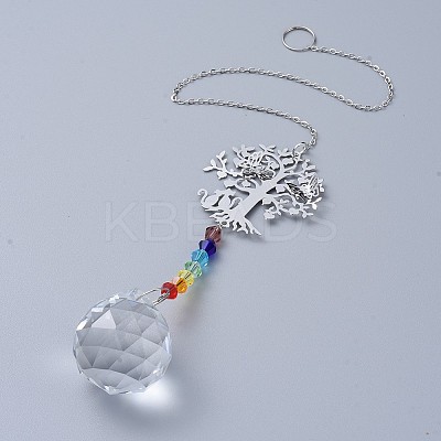 Crystals Chandelier Suncatchers Prisms Chakra Hanging Pendant LS-AJEW-I040-19P-1