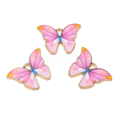 Light Gold Tone Alloy Enamel Pendants ENAM-M059-05KCG-02-1