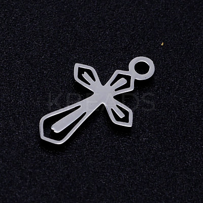Tarnish Resistant 201 Stainless Steel Tiny Cross Charms STAS-Q201-JN308-1-1