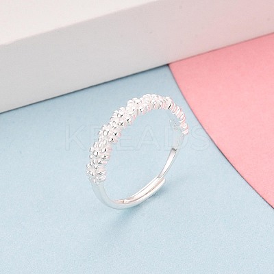 925 Sterling Silver Adjustable Finger Rings for Women STER-N016-146S-1