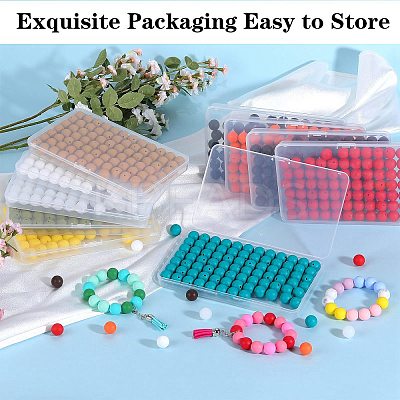 80Pcs Round Silicone Focal Beads SIL-SZ0001-24-01-1