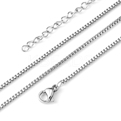 Non-Tarnish 304 Stainless Steel Venetian Chain Necklaces NJEW-M176-05-B-1
