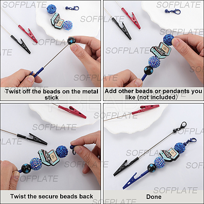 4Pcs 4 Colors Alloy Bracelet Tool Jewelry Helper Beadable Alligator Clip AJEW-SP0001-71B-1