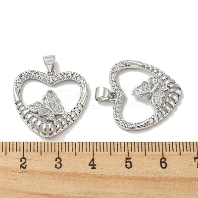 Rack Plating Brass Micro Pave Cubic Zirconia Pendants KK-F869-17P-1