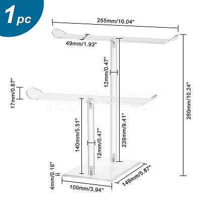 T-shaped Acrylic Headband Organizers ODIS-WH0001-37-1