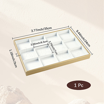 1Pc 12 Grids Imitation Leather Jewelry Trays CON-CL0001-02B-1