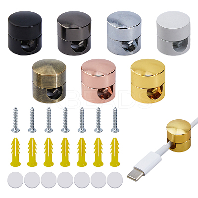 7Pcs 7 Colors Aluminum Cable Management Clips AJEW-FH0006-90-1