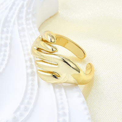 Brass Cuff Rings for Women RJEW-G347-07G-1
