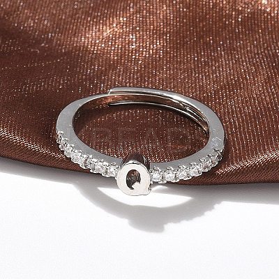 S925 Sterling Silver Adjustable Letter Rings for Women RJEW-M068-01P-Q-1