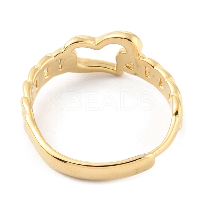 304 Stainless Steel Hollow Heart Adjustable Rings RJEW-D002-13G-1